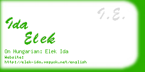 ida elek business card